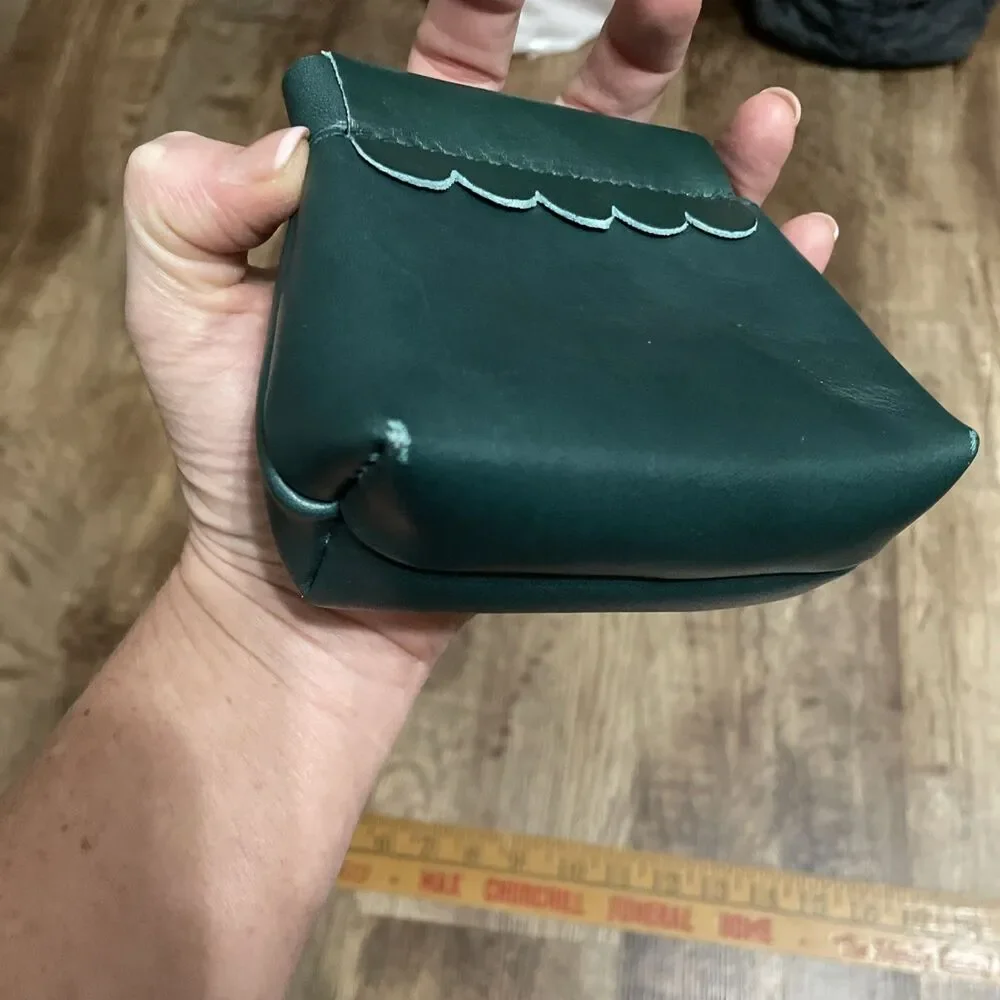 Portland Leather Goods Leather Penny Pouch Dark Teal Green Leather - Picture 3 of 9